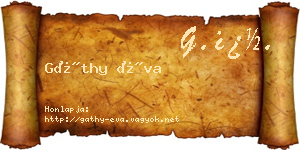 Gáthy Éva névjegykártya